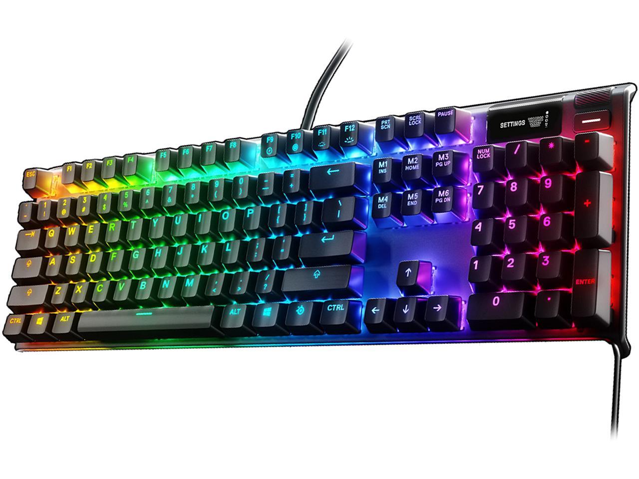 SteelSeries Apex 7 Mechanical Gaming Keyboard - OLED Smart Display - USB Passthrough and Media Controls - Tactile and Clicky - RGB Backlit