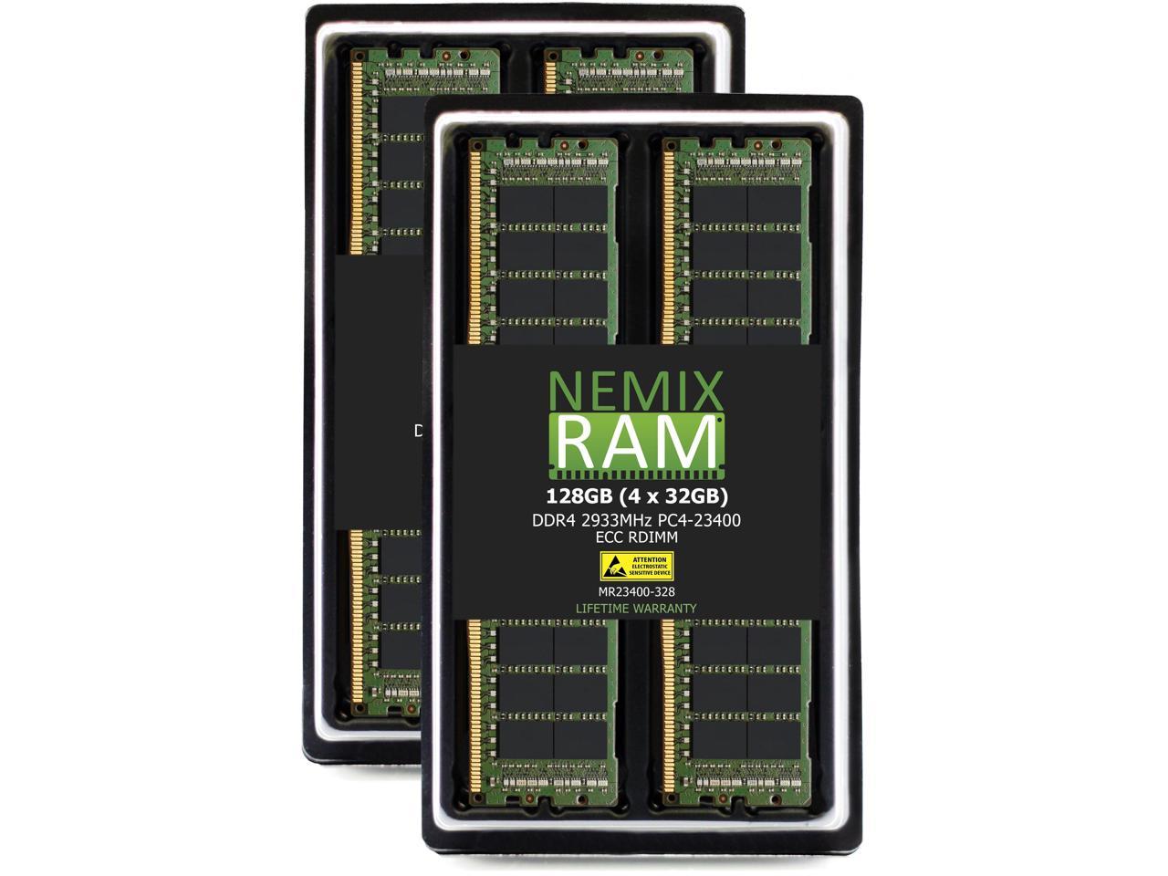 NEMIX RAM 128GB (4X32GB) DDR4 2933MHZ PC4-23400 ECC RDIMM KIT Compatible with Dell Precision 5820 Tower Workstation